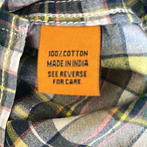 TAILOR Vintage Cotton Casual Madras Plaid Button-up Shirt Button down Collar - Picture 5 of 7